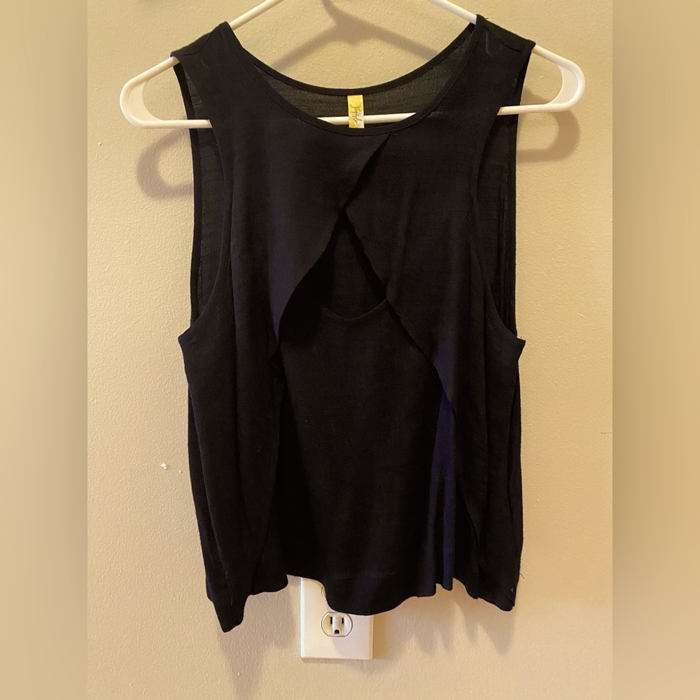 Black Sleeveless Top with Key Hole Front. Free People Size S.